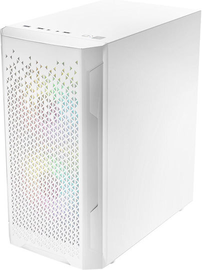 Logic Aramis ARGB Gaming Mini-Turm Computergehäuse mit Seitenfenster Weiß