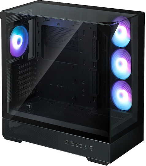 Zalman P40 Prism Plus Gaming Midi Tower Κουτί Υπολογιστή με Πλαϊνό Παράθυρο και ARGB Φωτισμό Μαύρο