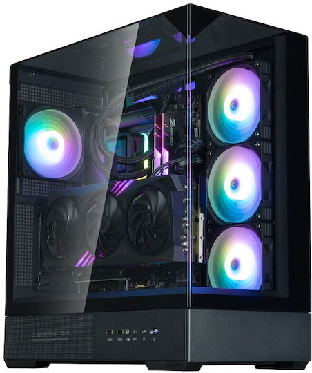 Zalman P40 Prism Plus Gaming Midi Tower Κουτί Υπολογιστή με Πλαϊνό Παράθυρο και ARGB Φωτισμό Μαύρο