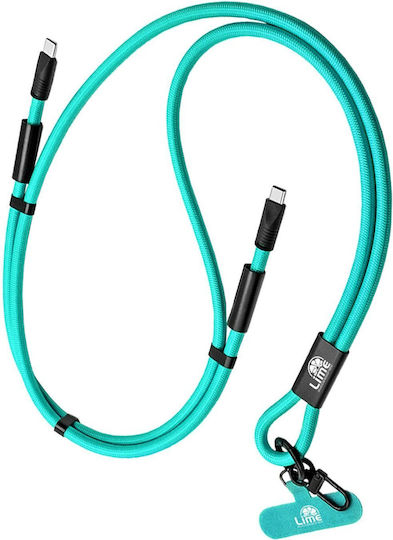 Lime Плетен кабел USB-C мъжки - USB-C 68W Зелен 1.5m