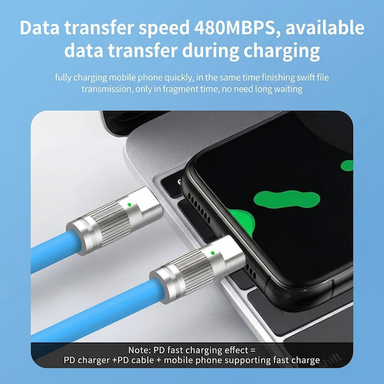 Leewello USB 2.0 Kabel USB-C männlich - USB-C Blau 3m