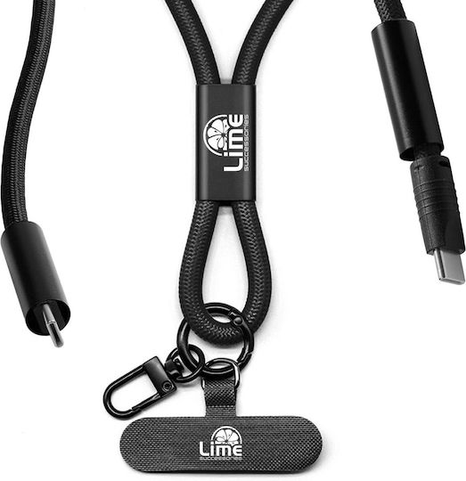 Lime Плетен кабел USB-C мъжки - USB-C 68W Зелен 1.5m