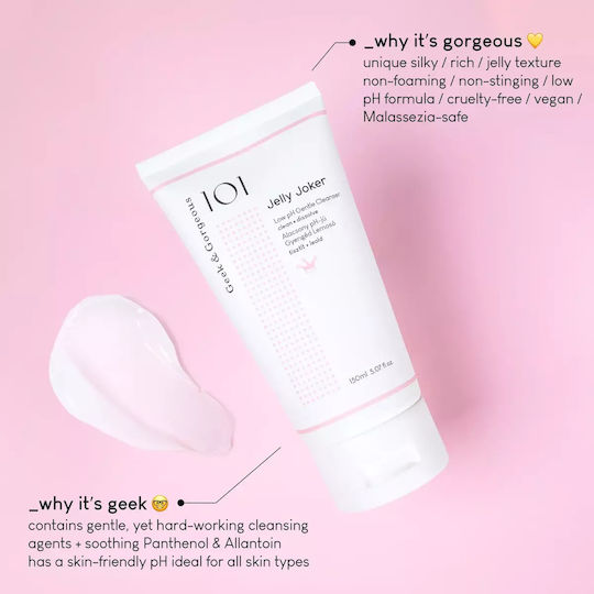 Geek & Gorgeous Jelly Joker Face & Eye Cleansing Gel for Redness Reduction & Oil Control 150ml