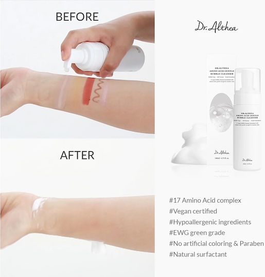 Dr. Althea Amino Acid Gentle Bubble Spumă de Curățare pentru Față cu Acțiune de Hidratare și Controlul Sebumului 140ml