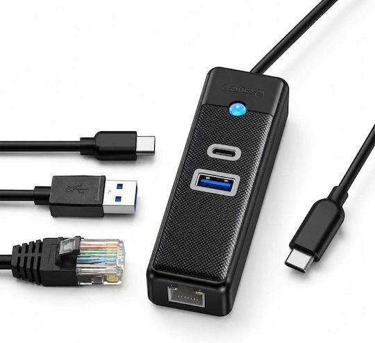 Orico USB Hub 2 Ports USB 3.0 with USB-C / Ethernet