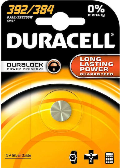 Duracell Duralock 392/384 Μπαταρία Silver Oxide Ρολογιών SR41 1.5V 1τμχ