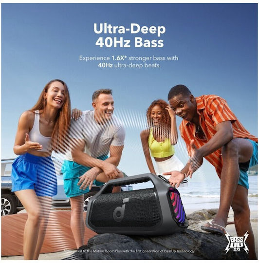Anker Soundcore Boom 2 Plus Neue Version Wasserfestes Bluetooth Lautsprecher 140W mit Betriebszeiten bis zu 20 Stunden Schwarz