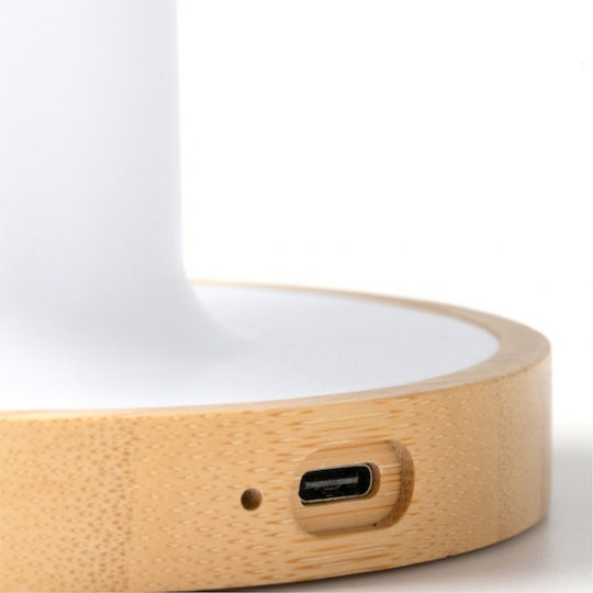LED Table Lamp with White Shade and Base