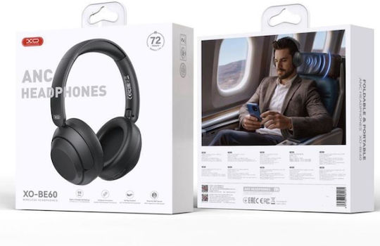 XO BE60 Căști audio Bluetooth Over Ear fără fir cu 72 ore de funcționare Negre