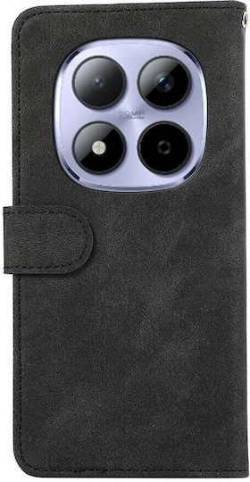 Abeel Xiaomi Redmi Note 15 Pro+ 5G Color Block Magnetic RFID Кожен Калъф-Книга С RFID Защита Черно-Зелен