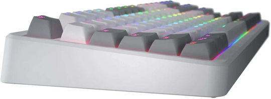 HATOR Rockfall 3 Wireless Gaming Mechanical Keyboard Tenkeyless with Hator Aurum Orange Switches and RGB Lighting English US White