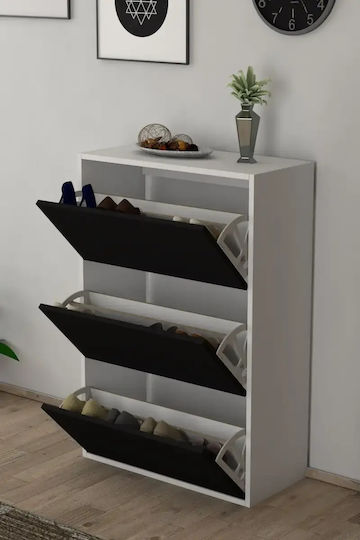 Дървен шкаф за обувки за ботуши/боти, кафяв, Д73.6 x Дълб.24 x В110 cm