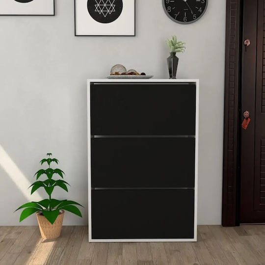 Дървен шкаф за обувки за ботуши/боти, кафяв, Д73.6 x Дълб.24 x В110 cm