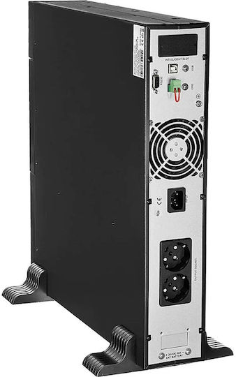 East AT-UPS1000RT-RACK Unitate UPS On-Line 1000VA 900W cu 2 Prize Schuko