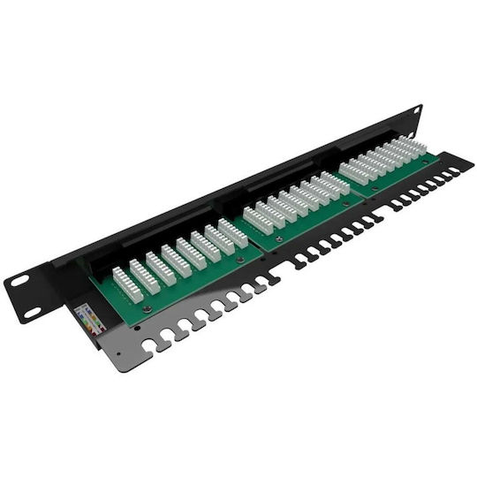 Solarix Patchpanel 24x RJ-45 Cat5e UTP Managementleiste 1U SX24L-5E-UTP-BK-N