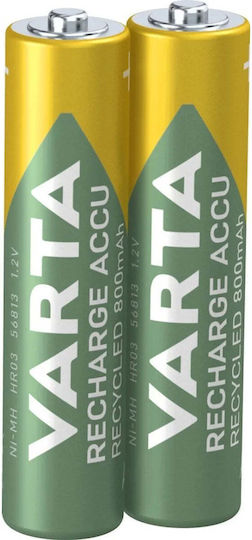 Varta Recharge Accu Recycled Baterii Reîncărcabile AAA Ni-MH 800mAh 1.2V 2buc