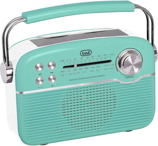 Trevi RA-7F50/GR Retro Portable Radio Solar with Bluetooth and USB Green