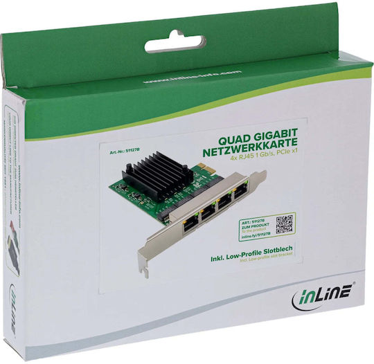 Inline Quad Gigabit Netzwerkkarte 4x Rj45 1 Gb S PCIe X1