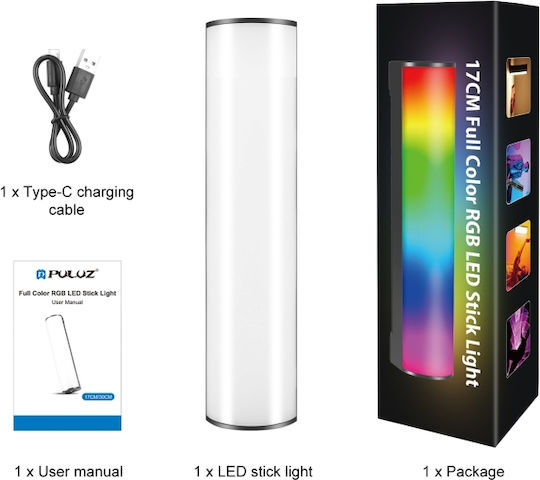 Puluz Panou LED 6W RGB cu luminozitate 600 Lux