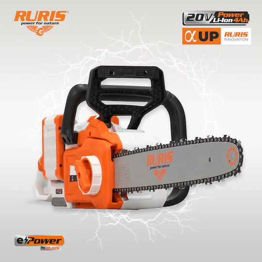 Ruris 2744e – Brushless Chainsaw 2x20v 40v 400 Mm Bar 25 M S 2 X 4ah Batteries Included
