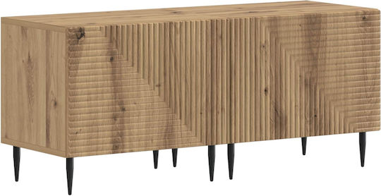 TV-Möbel Bodenstehend mit LED-Beleuchtung Eiche 300x35x43 cm