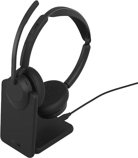 Evolve3 45 Stereo Link 390c UC Stand Wireless On Ear Multimedia Headsets with Microphone and Bluetooth Connectivity