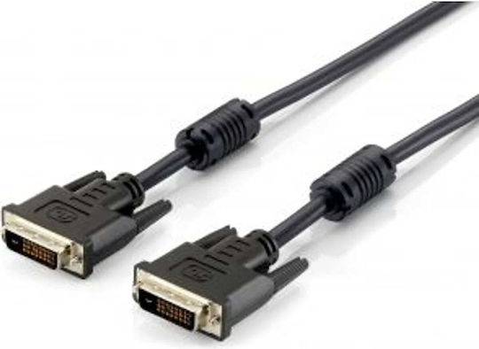 Equip Кабел DVI-D мъжки - DVI-D женски 1.8м Черен (118972)