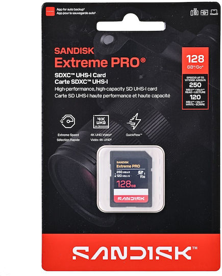 Sandisk Extreme Pro SDXC 128GB U3 V30 UHS-I 250MB/s