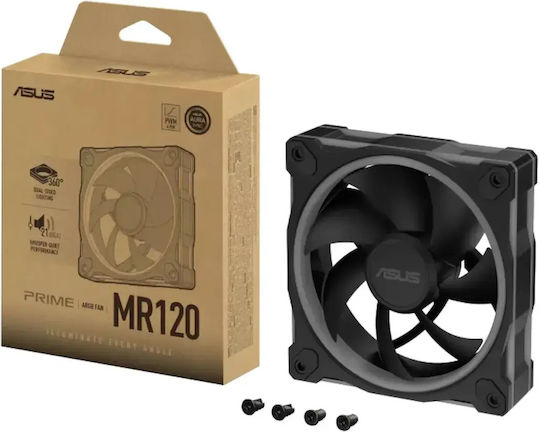Asus Eurux GR120 ARGB Вентилатор за кутия (2600rpm / 85cfm) с ARGB Осветление