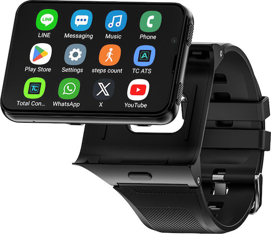 Appllp Max Aluminium-Smartwatch mit SIM und Herzfrequenzmesser (Schwarz - Groß)