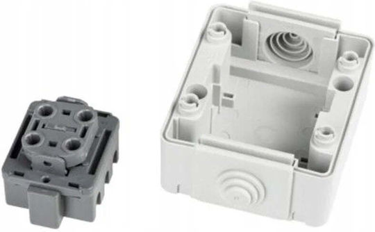 Kanlux Waterproof Wall-Mounted Wall Switch with Frame Aller Retour Grey