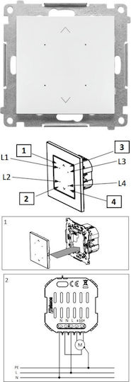 Kontakt-Simon Recessed Single Roller Shutter Wall Switch with White Frame