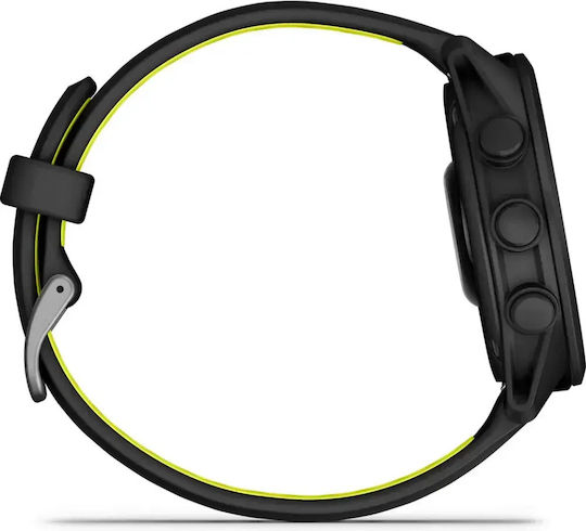 Garmin Forerunner 170 Music 43 mm Smartwatch rezistent la apă cu monitorizarea ritmului cardiac (Negru cu curea neagră/galben amped)