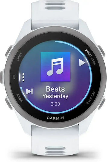 Garmin Forerunner 170 Music 43 mm Smartwatch Rezistent la Apă cu Monitorizare a Ritmului Cardiac (Whitestone Cloud Blue)