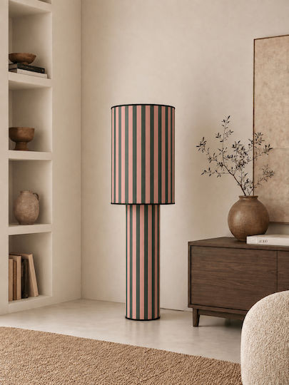 Forest Floor Lamp H130xL40cm Forest Green, Dusty Rose