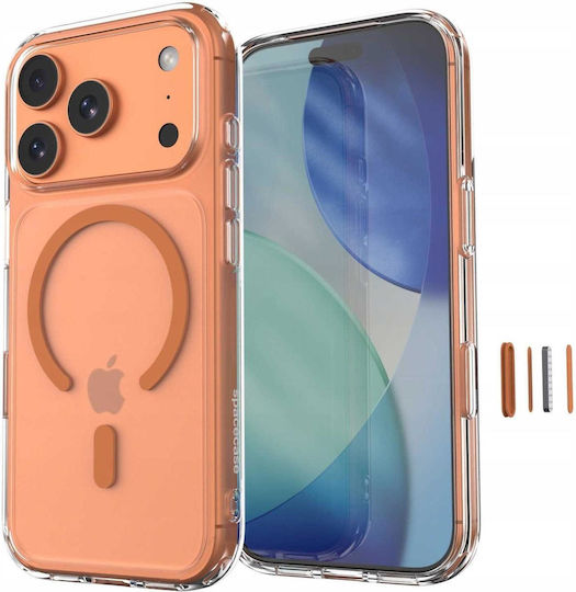 Husă iPhone 18 Pro 17 Pro Spacecase Clear Magsafe Rigidă Transparentă Magsafe Orange 5905719144166