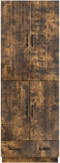 Biblioteci din Lemn de Stejar Fumurii (2 buc.) 66x34,5x184 cm