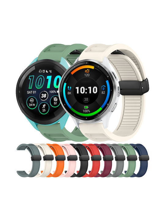 Каишка за Garmin Forerunner 255 265 Vivoactive 4/venu 2 22mm Силиконова Релефна С Магнитно Закопчаване Starlight