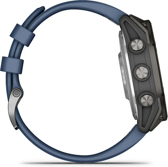 Garmin Quatix 8 Pro Titanium 47 mm Smartwatch Rezistent la Apă cu Monitorizarea Ritmului Cardiac (Captain Blue)