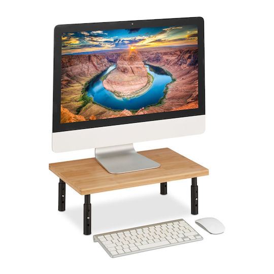 Relaxdays Grauer Monitorständer für den Schreibtisch (10046714)