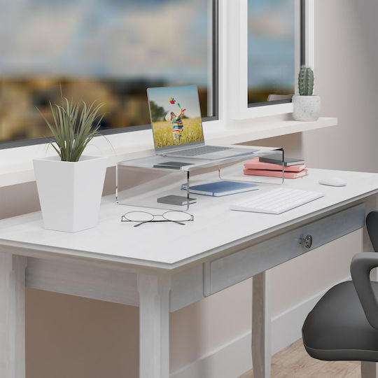 Relaxdays Suport de Monitor de Birou Transparent (10049369)