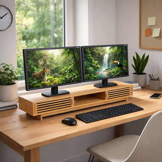 Relaxdays Suport de Birou pentru 2 Monitoare (10053050_126)