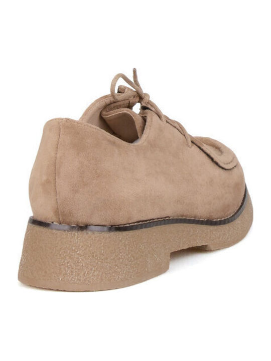 Suede Women's Loafers in Beige