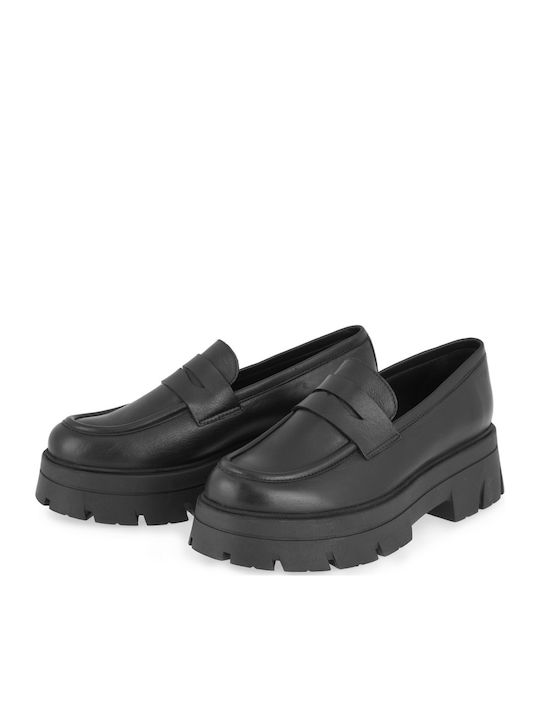 Leather Women's Loafers in Black