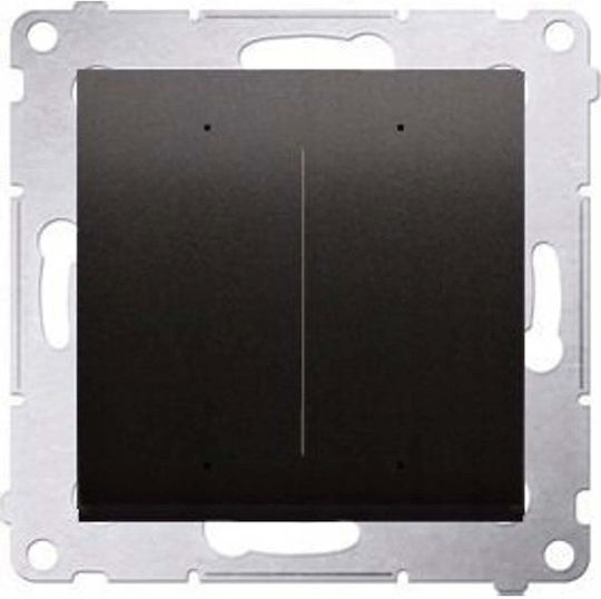 Kontakt-Simon Recessed Double Wall Switch Without Frame Black
