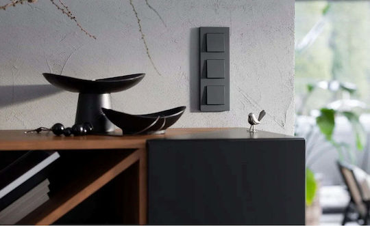 Kontakt-Simon Recessed Wall Switch Without Frame Medium Black