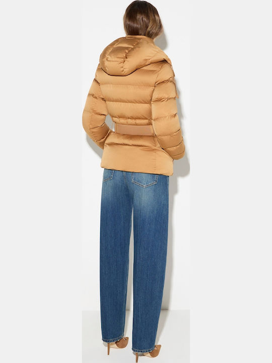 Elisabetta Franchi Damen-Winterjacke Camel