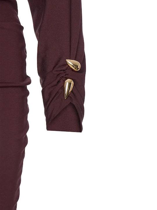 Midikleid Burgunderrot