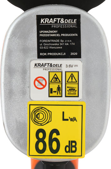 Kraft & Dele KD5130 Foarfecă de Tuns Gard Viu cu Baterie de 3,6 V și Lungimea Lamei de 12 cm