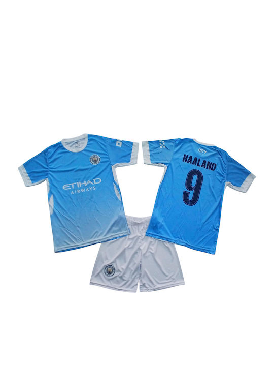 Kids' Manchester City Haaland Jersey and Shorts Set Mc55327-h9